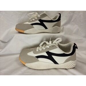 De Florence Chunky Platform Sneakers Cream & Grey Color block US women 10